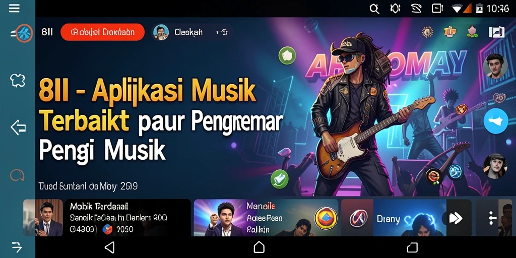 Tampilan antarmuka 8II dengan fitur karaoke yang menghibur.
