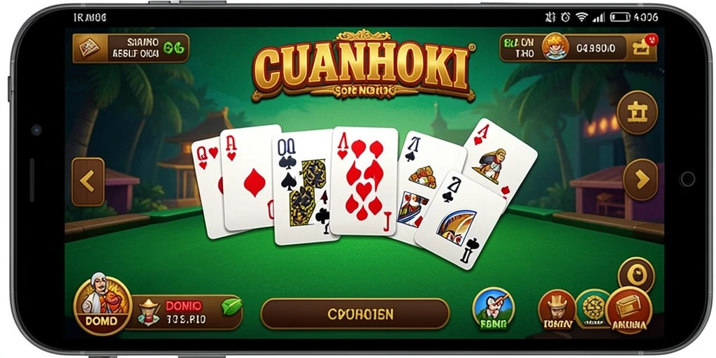 Screenshot gameplay domino CUANHOKI yang menarik dan penuh strategi.