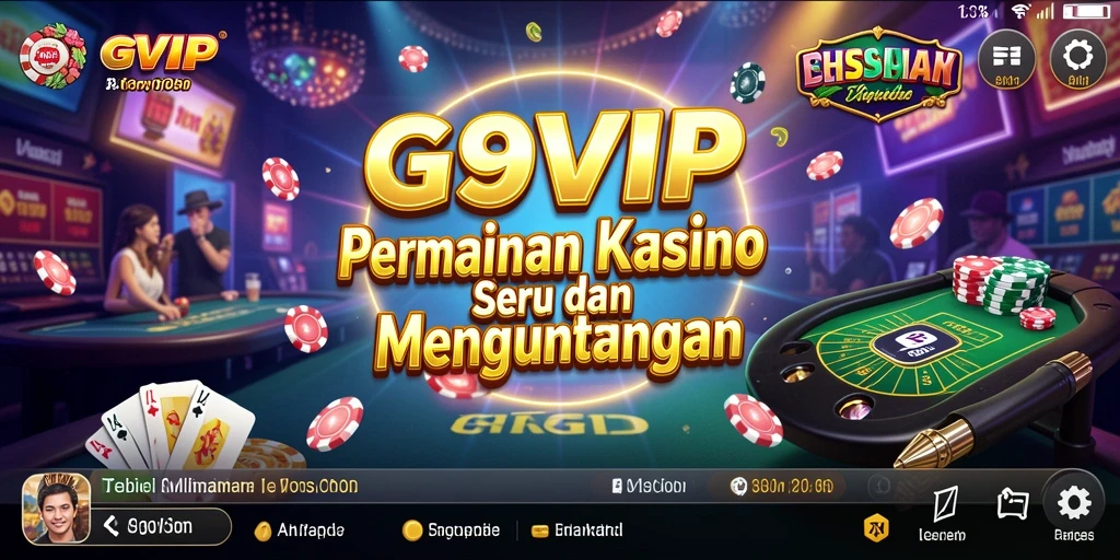 Screenshot utama G9VIP menunjukkan gameplay Kasino yang menegangkan dan menarik.