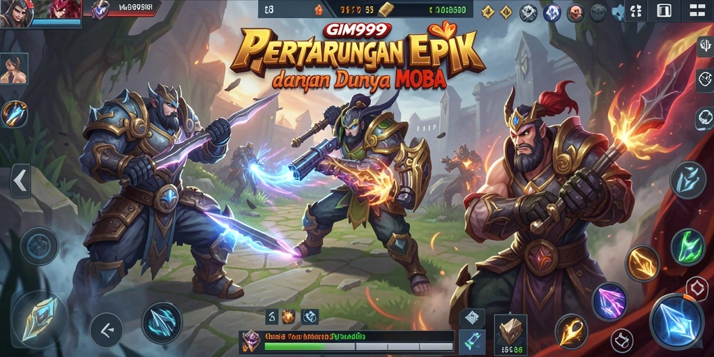 Gameplay seru GIM999 dengan aksi MOBA yang intens.