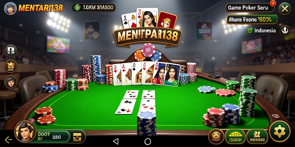 Screenshot gameplay MENTARI138 menunjukkan keseruan bermain poker secara langsung.