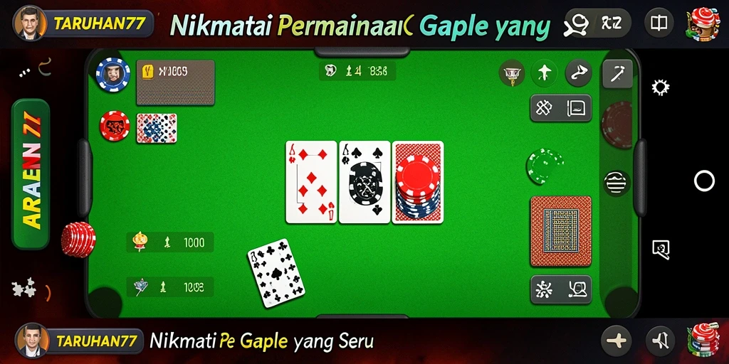 Tampilan gameplay seru game Gaple TARUHAN77.